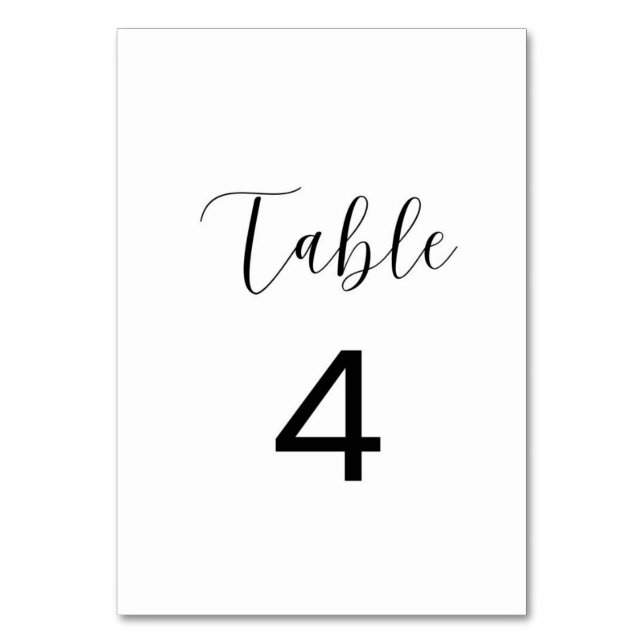 Numéro de table minimaliste 4 carte (Par défaut)