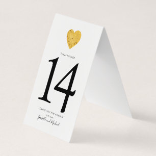 Numéro de table minimaliste Mariage Gold Foil