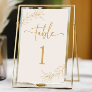 Numéro De Table Minimaliste minimaliste Bige Or Branche Mariage fe