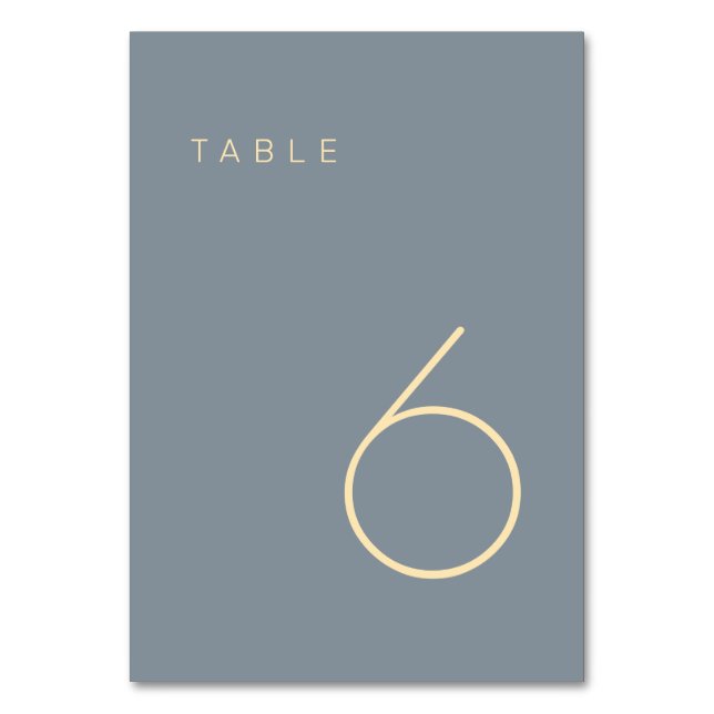 Numéro de table minimaliste moderne Dusty bleu et  (Par défaut)