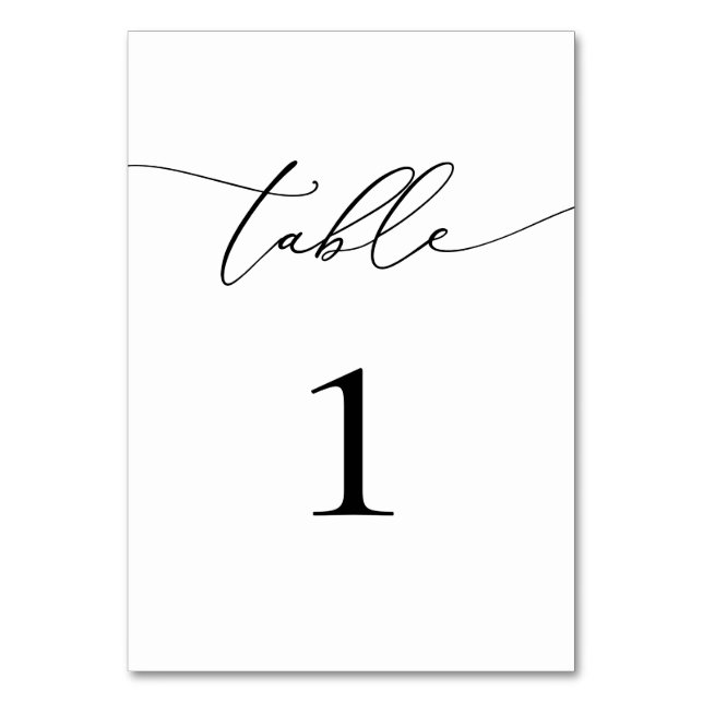 Numéro de table minimaliste noir et blanc (Par défaut)