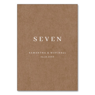 Numéro de table minimaliste rustique