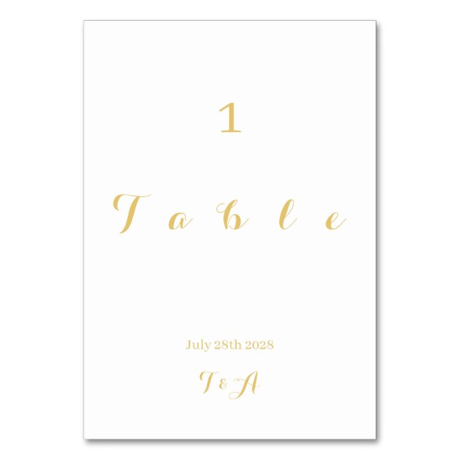 Numéro de table minimum or mariage (Par défaut)