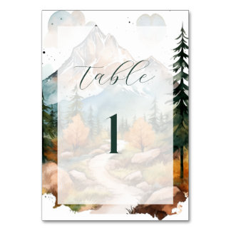 Numéro De Table Misty Mountain Mariage