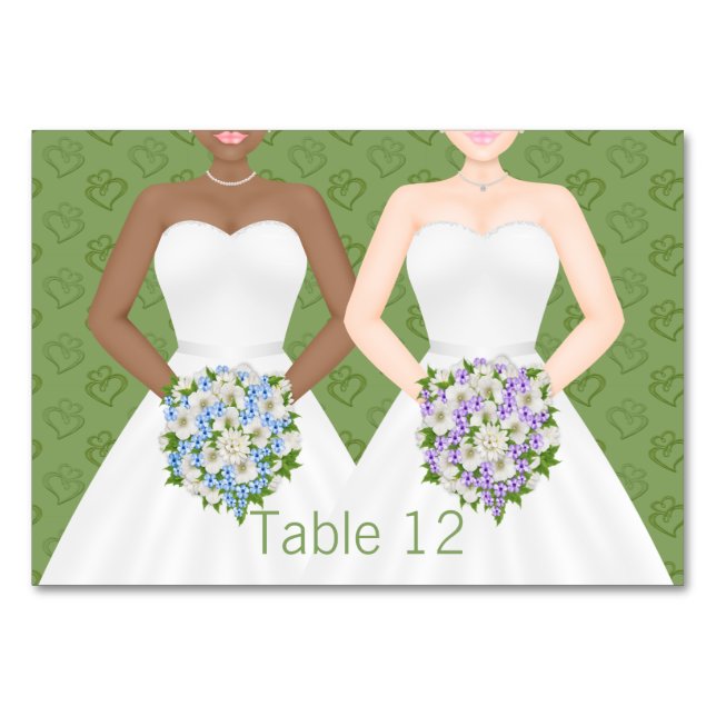Numéro De Table Mme et Mme Deux Brides Mariage lesbienne (Devant)