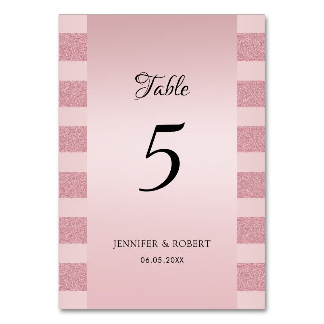 Numéro De Table Modèle de script élégant avec paillettes de rose g (Par défaut)