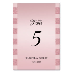 Numéro De Table Modèle de script moderne élégant paillettes or ros