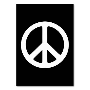 Numéro De Table Modèle du symbole de paix blanc