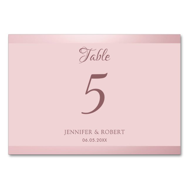 Numéro De Table Modèle élégant de script moderne en rose gold tend (Devant)