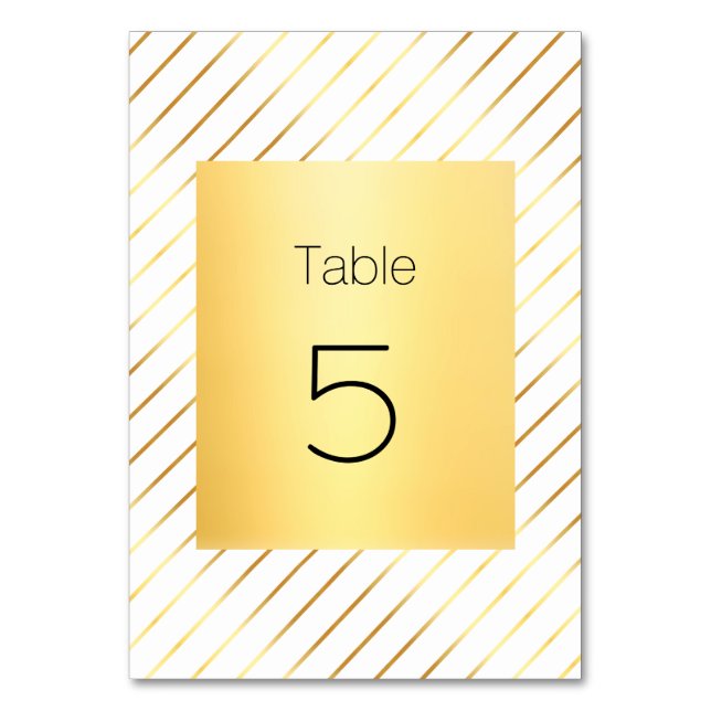Numéro De Table Modèle élégant moderne de script manuscrit or (Par défaut)