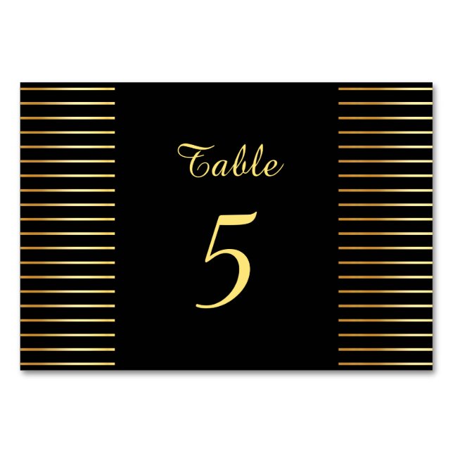 Numéro De Table Modèle élégant moderne noir et or créatif (Devant)