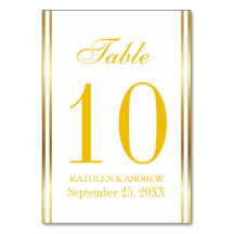 Modern Elegance Gold Table Number Seating 