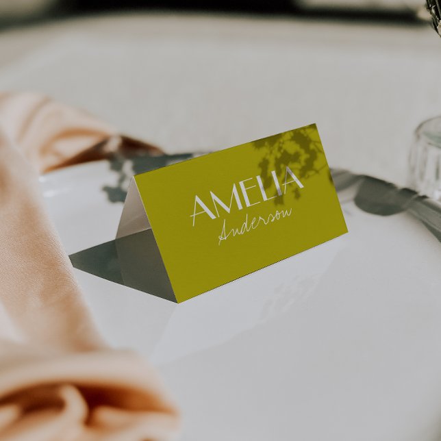 Numéro De Table Modern Minimalist Army Green Wedding Place Cards (Créateur téléchargé)