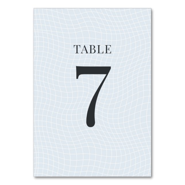 Numéro De Table Moderne Bleu Glacial & Grille Déformée (Par défaut)