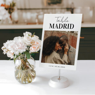 Numéro De Table Moderne Chic Voyage Destination Thème Photo Mariag