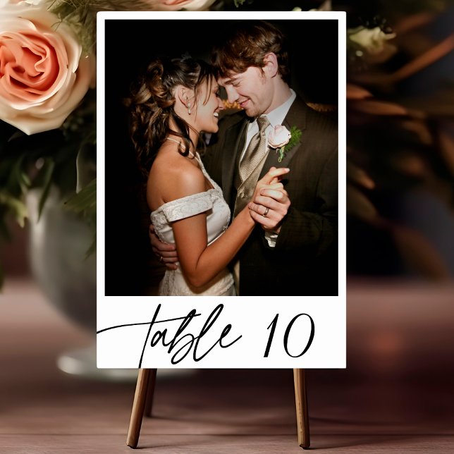 Numéro De Table Moderne Élégant Calligraphie Script Mariage photo (Créateur téléchargé)