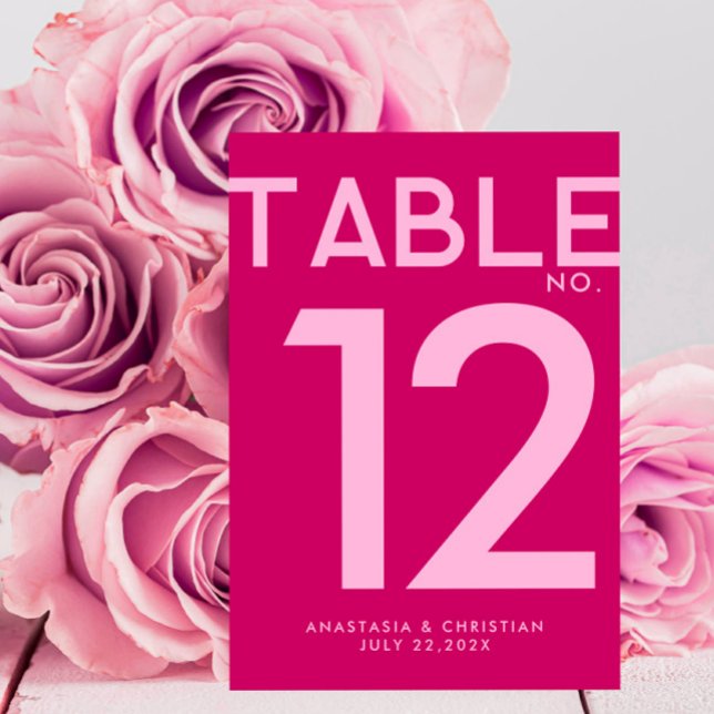 Numéro De Table Moderne et audacieuse Magenta (Créateur téléchargé)