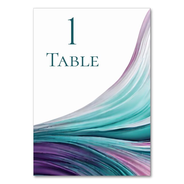 Numéro De Table Moderne Mariage-violet et Turquoise (Par défaut)