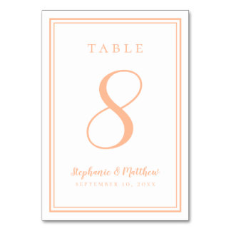 Numéro De Table Moderne Pêche Simple Réception Mariage Minimaliste