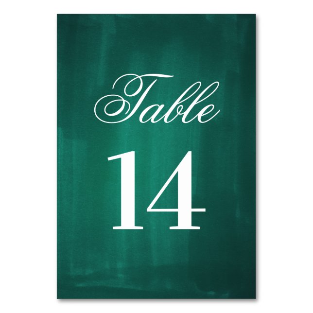 Numéro de table moderne vert foncé. Mariage émerau (Par défaut)