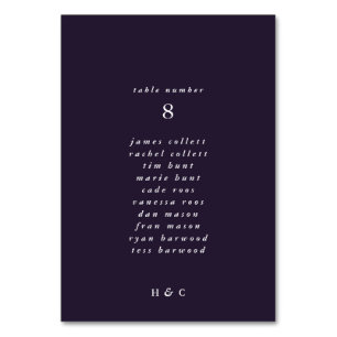 Numéro De Table Moderne violet simple Mariage