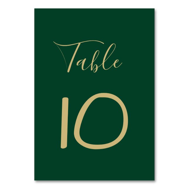 Numéro De Table Monogramme Gold Crest et Mariage vert de forêt (Par défaut)