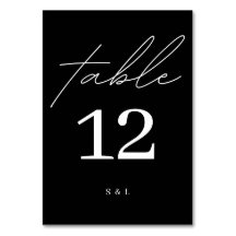 Monogramme noir et blanc minimaliste Mariage moder