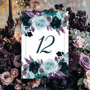 Numéro De Table Moody Boho Garland Turquoise et Turquoise