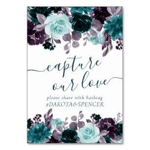 Numéro De Table Moody Boho   Turquoise et violet capturer notre am