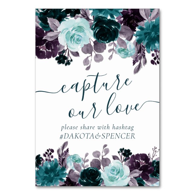 Numéro De Table Moody Boho | Turquoise et violet capturer notre am (Par défaut)