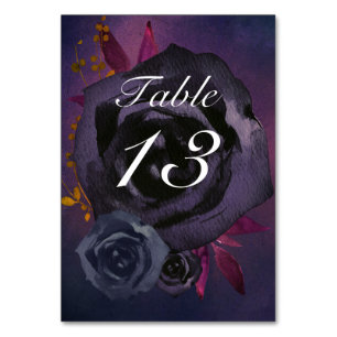 Numéro De Table Moody Purple Mariage de automne noir
