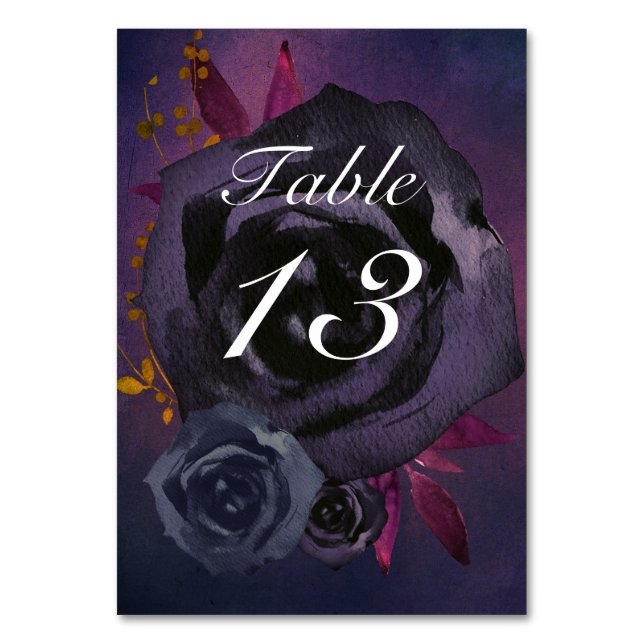 Numéro De Table Moody Purple Mariage de automne noir (Par défaut)