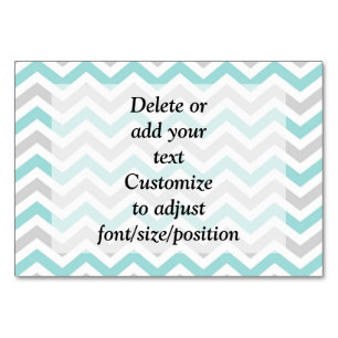 Numéro De Table Motif Aqua et chevron gris