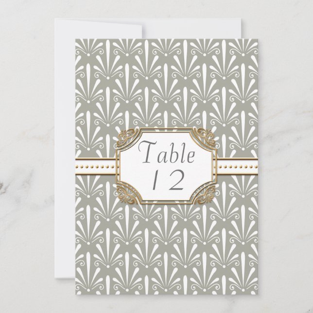 Numéro de table motif coquillage Art Déco Nouveau  (Devant)