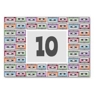 Numéro De Table Motif de cassettes rétro