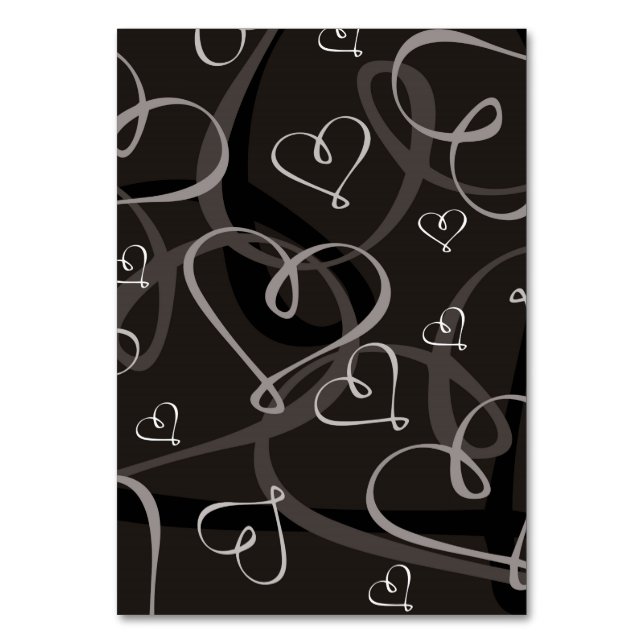Numéro De Table Motif de coeur noir et blanc (Par défaut)