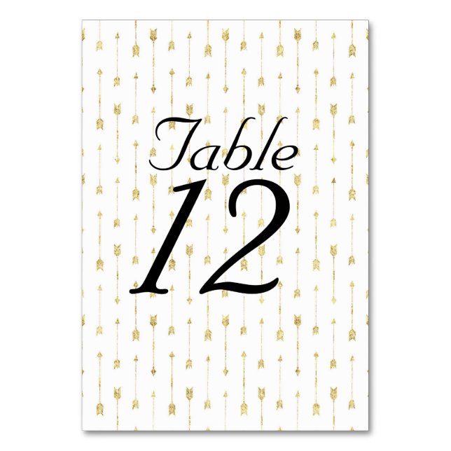Numéro De Table Motif de flèches dorées et blanches (Par défaut)