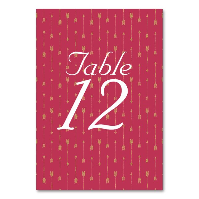 Numéro de table motif flèches et boho magenta et o (Par défaut)