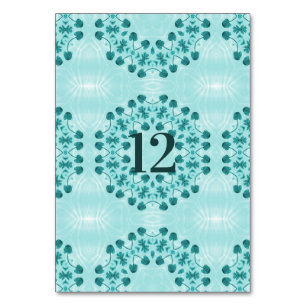 Numéro De Table Motif floral, bleu Turquoise