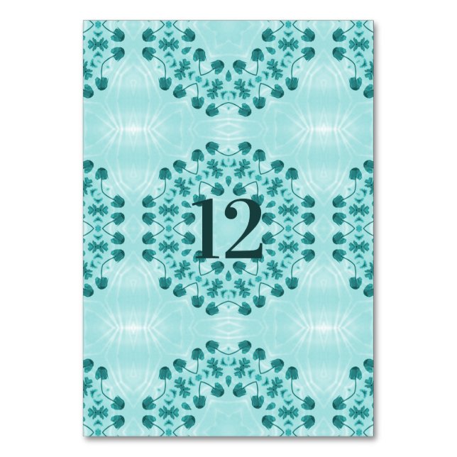 Numéro De Table Motif floral, bleu Turquoise (Par défaut)
