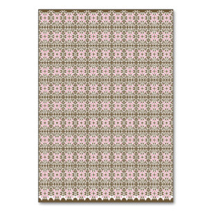 Numéro De Table motif rose et marron sur un arrière - plan blanc