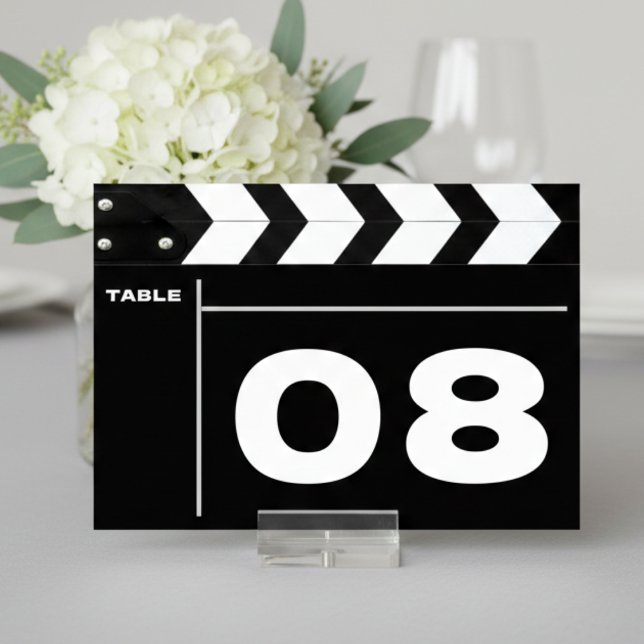 Numéro De Table Movie Film Clap Board Wedding (Créateur téléchargé)