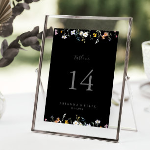 Numéro De Table Multicolor sauvage noir Mariage