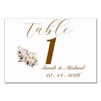 Numéro De Table N de table de mariage minimaliste avec typographie