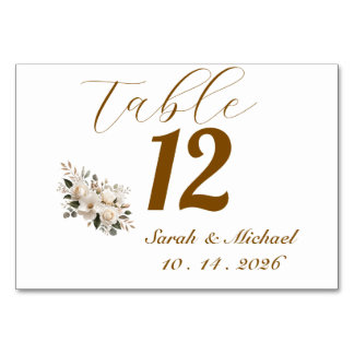 Numéro De Table N de table de mariage minimaliste en typographie d