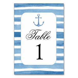 Numéro de table nautique. Mariage de plage. Numéro