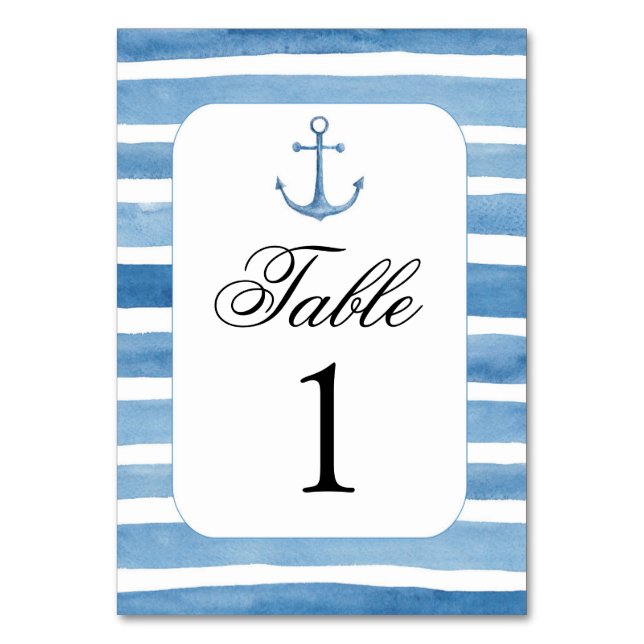 Numéro de table nautique. Mariage de plage. Numéro (Par défaut)