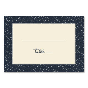 Numéro De Table Navy élégant à pois minimaliste