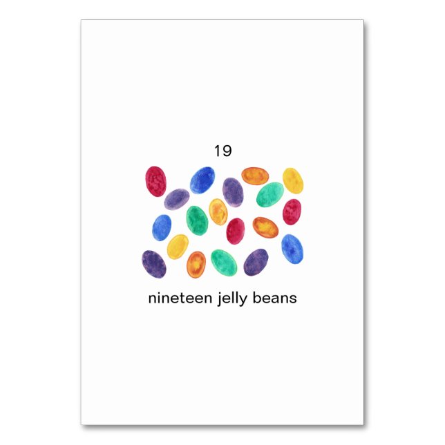 Numéro De Table Neuf fèves de gelée nombre personnalisé flashcards (Dos)