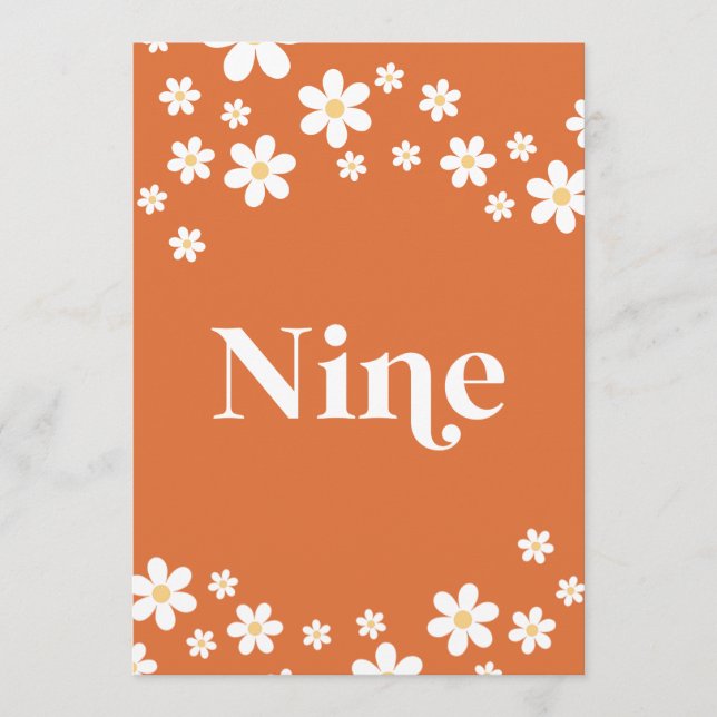 Numéro de table neuf pour la douche de mariée rétr (Devant)